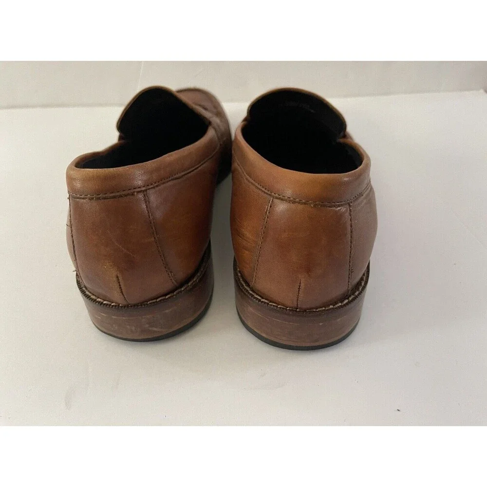 Cole Haan Men's Shoes Brown 11.5M‎ Leather Tassel Slip Apron Toe Casual Loafers